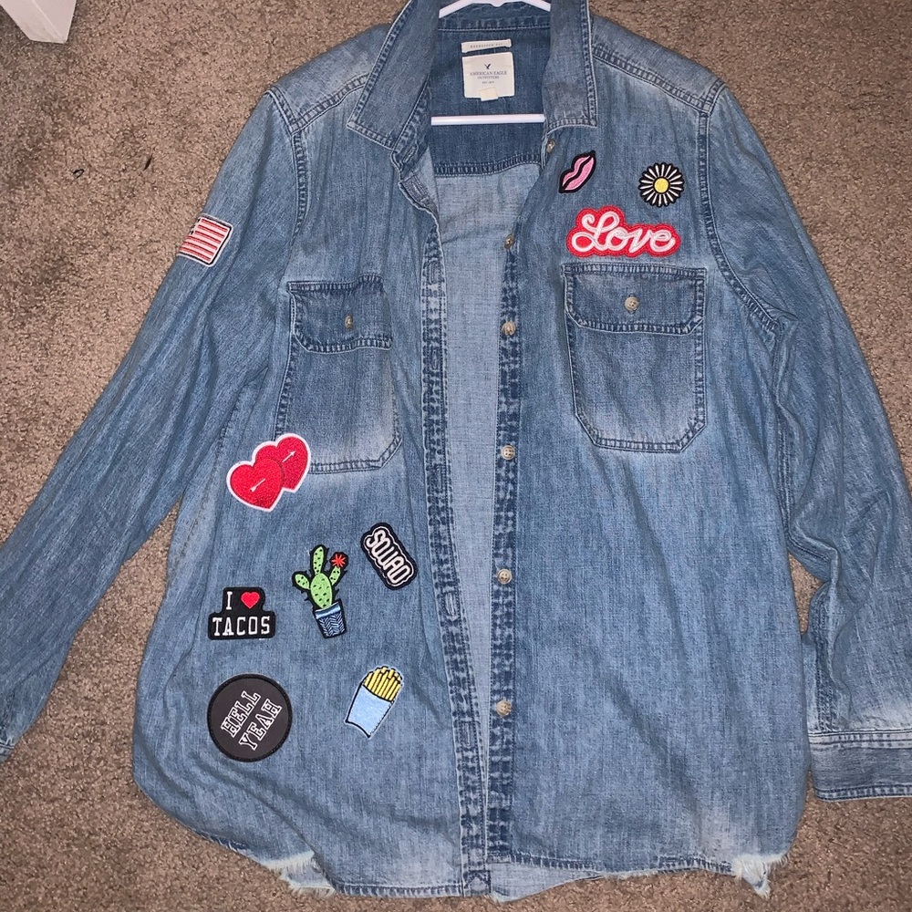 Oversized jean shirt